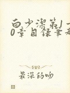 白少洁第1一40章目录笔趣阁