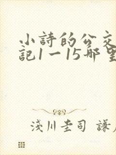 小诗的公交车日记1一15哪里能看
