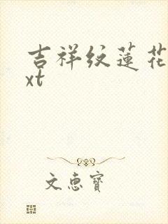 吉祥纹莲花楼txt