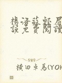 杨洛苏轻眉笔小说免费阅读