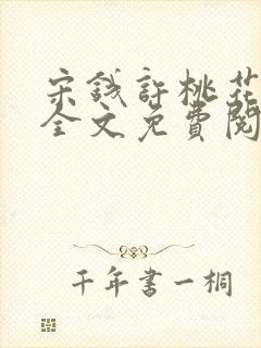 宋钱许桃花小说全文免费阅读