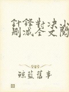 针锋对决小说未删减全文阅读