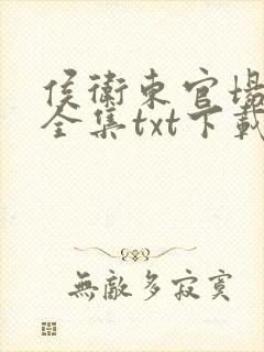 侯卫东官场笔记全集txt下载