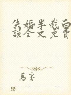 失婚半截白菜小说全文免费阅读