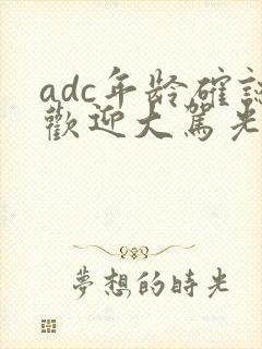 adc年龄确认欢迎大驾光临小说