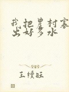 我把农村寡妇日出好多水