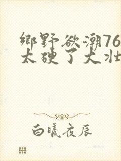 乡野欲潮76章太硬了大壮下载