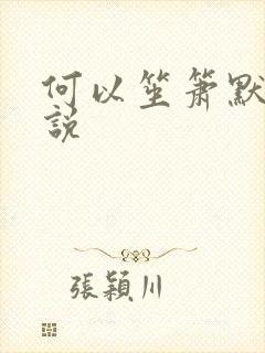 何以笙箫默 小说