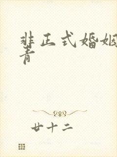 非正式婚姻雾里青