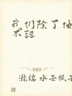 我们除了他谁都不认