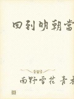 回到明朝当太监