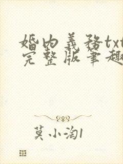 婚内义务txt完整版笔趣阁