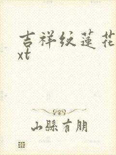 吉祥纹莲花楼txt