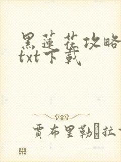 黑莲花攻略手册txt下载