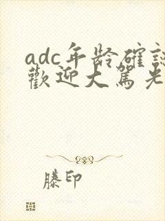 adc年龄确认欢迎大驾光临小说