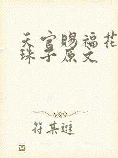 天官赐福花怜塞珠子原文