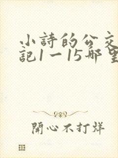 小诗的公交车日记1一15哪里能看