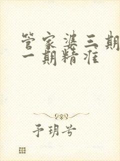 管家婆三期必开一期精准