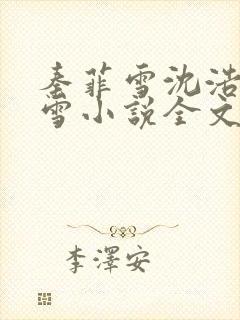 秦菲雪沈浩秦菲雪小说全文免费阅读求书