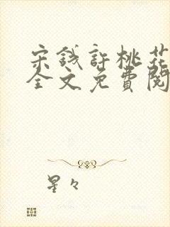 宋钱许桃花小说全文免费阅读