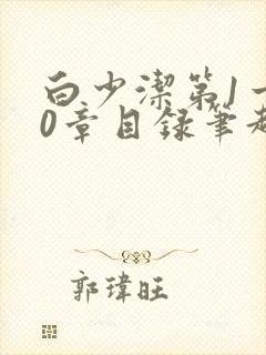 白少洁第1一40章目录笔趣阁