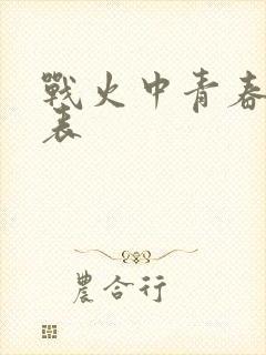 战火中青春演员表