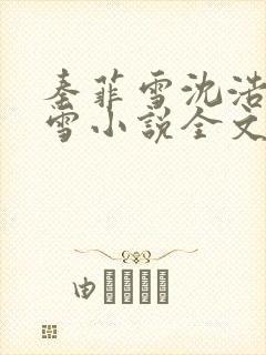 秦菲雪沈浩秦菲雪小说全文免费阅读求书