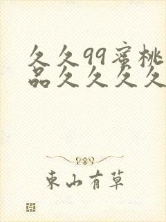 久久99蜜桃精品久久久久小说