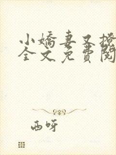 小娇妻又撩又甜全文免费阅读