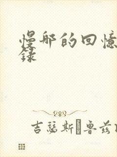 慢哪的回忆录目录