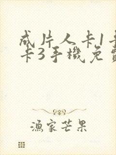 成片人卡1卡2卡3手机免费看