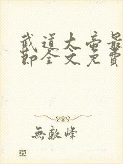 武道大帝最新章节全文免费阅读