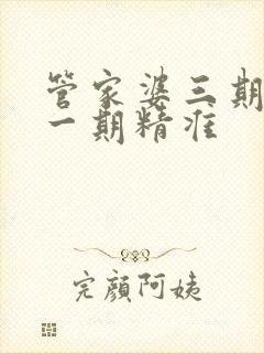 管家婆三期必开一期精准