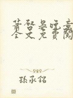 萧启晏晚意小说全文免费阅读