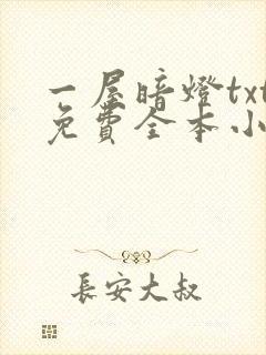 一屋暗灯txt免费全本小说电子书