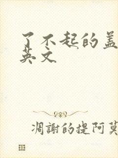 了不起的盖茨比英文