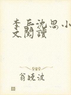 李兵沈思小说全文阅读