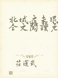 北城夜未眠小说全文阅读免费