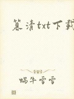 篡清txt下载
