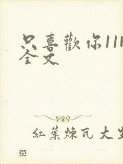 只喜欢你11H全文