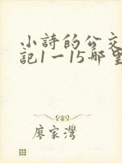 小诗的公交车日记1一15哪里能看