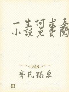 一生何求秦菲雪小说免费阅读