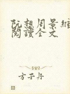 阮想周景维免费阅读全文