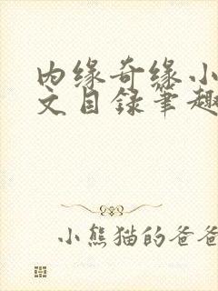 内缘奇缘小说全文目录笔趣阁