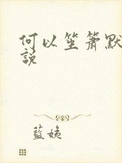 何以笙箫默 小说