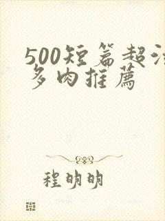 500短篇超污多肉推荐