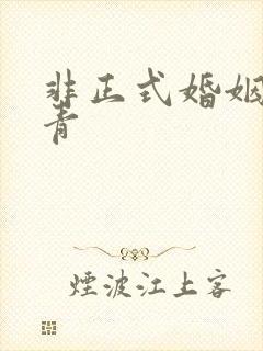 非正式婚姻雾里青