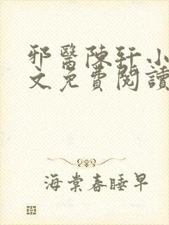 邪医陈轩小说全文免费阅读