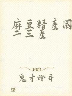 麻豆精产国品一二三产