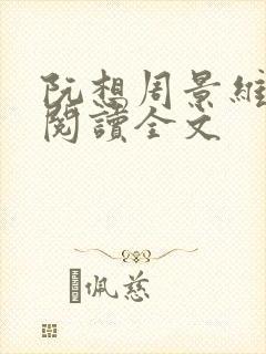 阮想周景维免费阅读全文